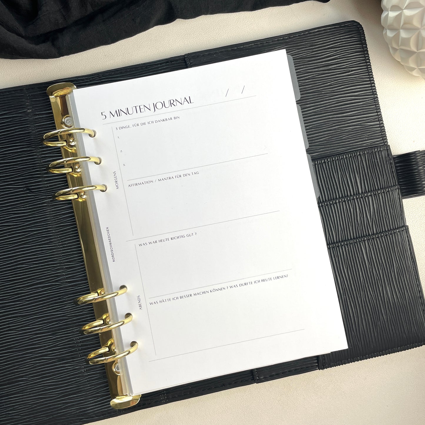 A5 Ringbuch Einlagen | 5 Minuten Journal | Set