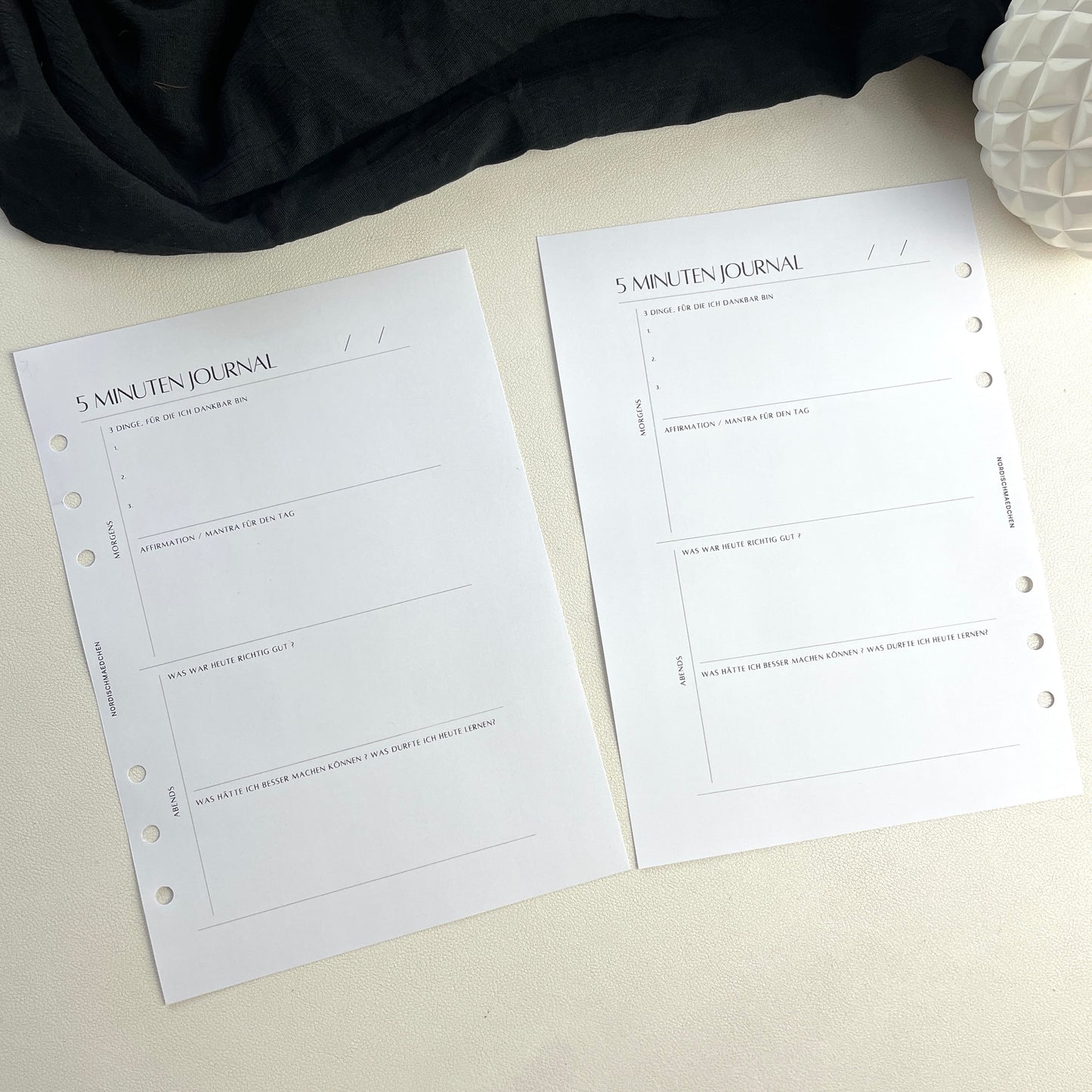 A5 Ringbuch Einlagen | 5 Minuten Journal | Set