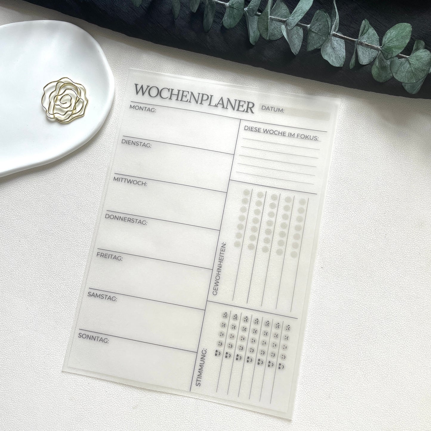 Wochenplaner/Tagesplaner | wiederverwendbar | A5