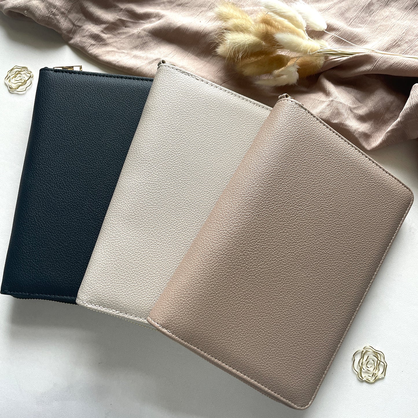 A6 Zip Binder | 20 mm Goldringe