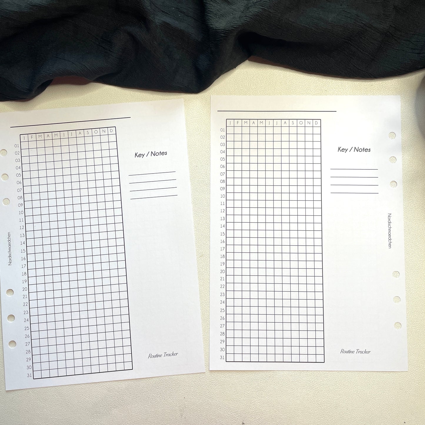 A5 & A6 Ringbuch Einlage | Routine Tracker
