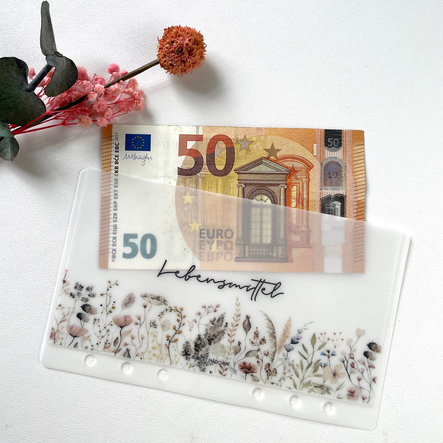 A5 & A6 Geldumschläge Blumen transparent | Drei Designs