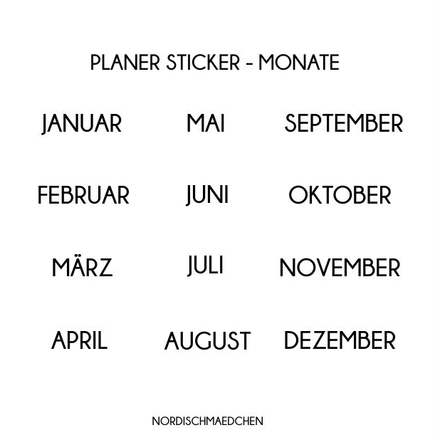 Planer Sticker – Monate | clean