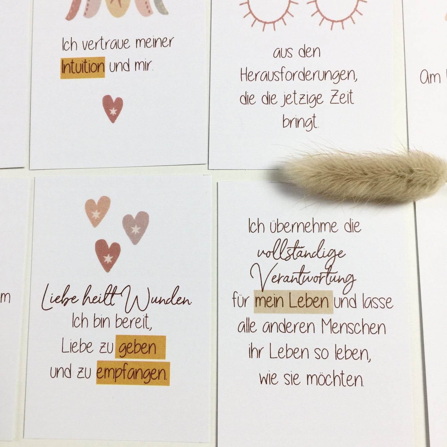 AFFIRMATIONSKARTEN "Mut-Mach" - Set 18 Karten