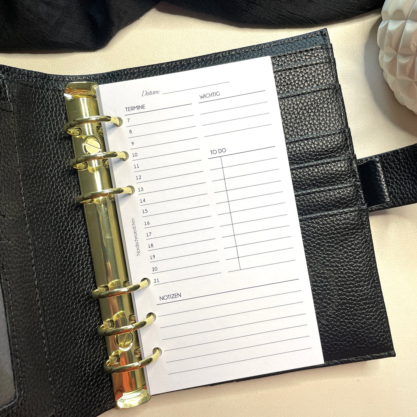 A5 & A6 Ringbuch Einlage | Tagesübersicht