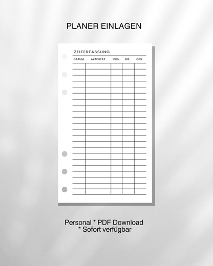 PDF Download "Zeiterfassung" | Personal Size