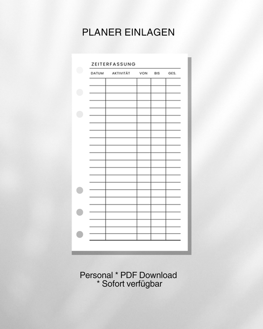 PDF Download "Zeiterfassung" | Personal Size