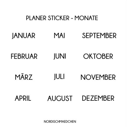 Planer Sticker – Monate | clean
