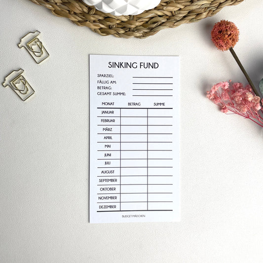 Sinking Fund Tracker | Budget Binder Einlagen A6 | Papier